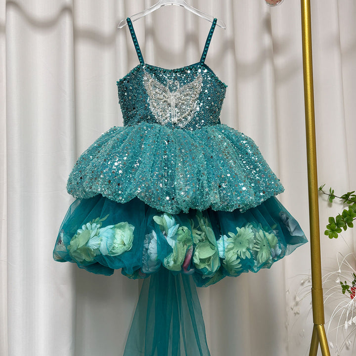 Elegant Floral Princess Dress for Flower Girls