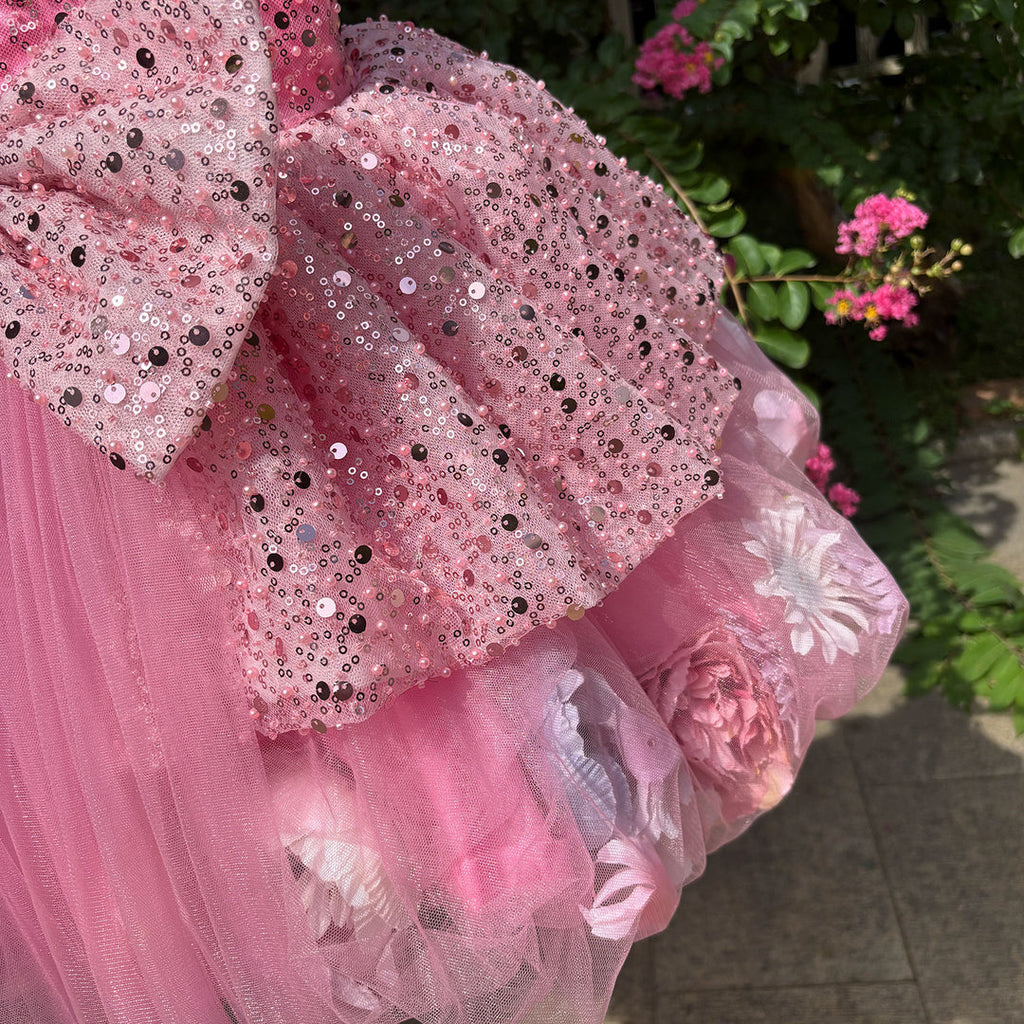 Elegant Floral Princess Dress for Flower Girls