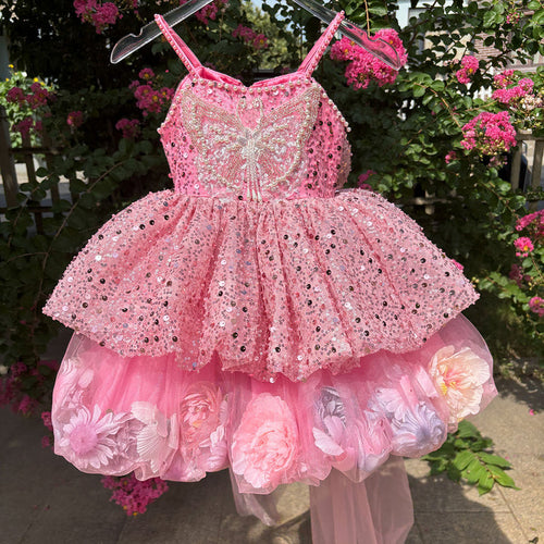 Elegant Floral Princess Dress for Flower Girls
