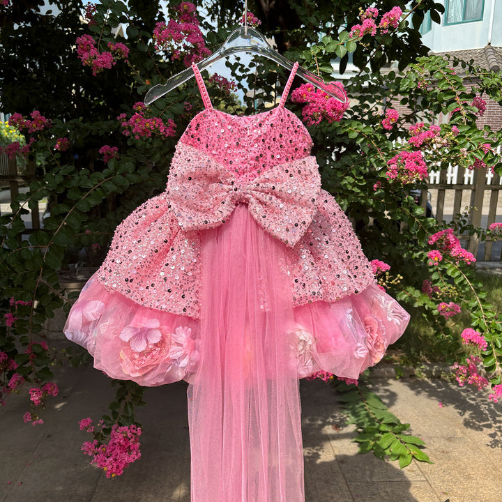 Elegant Floral Princess Dress for Flower Girls