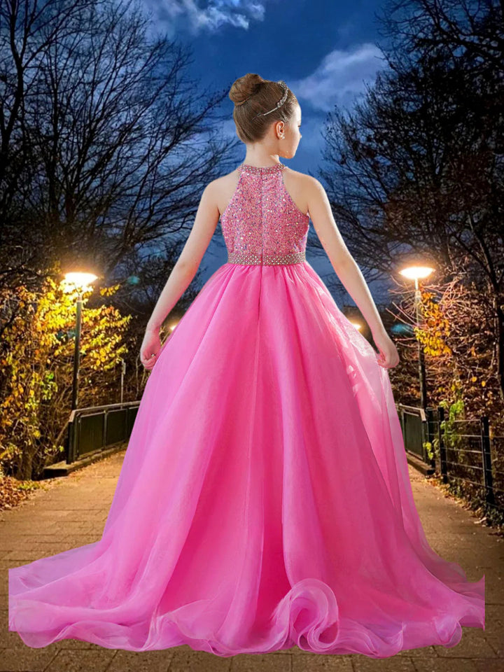 Sparkly Pink Sequin Princess Girl Dress