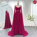 Cape Sleeve Evening Gown