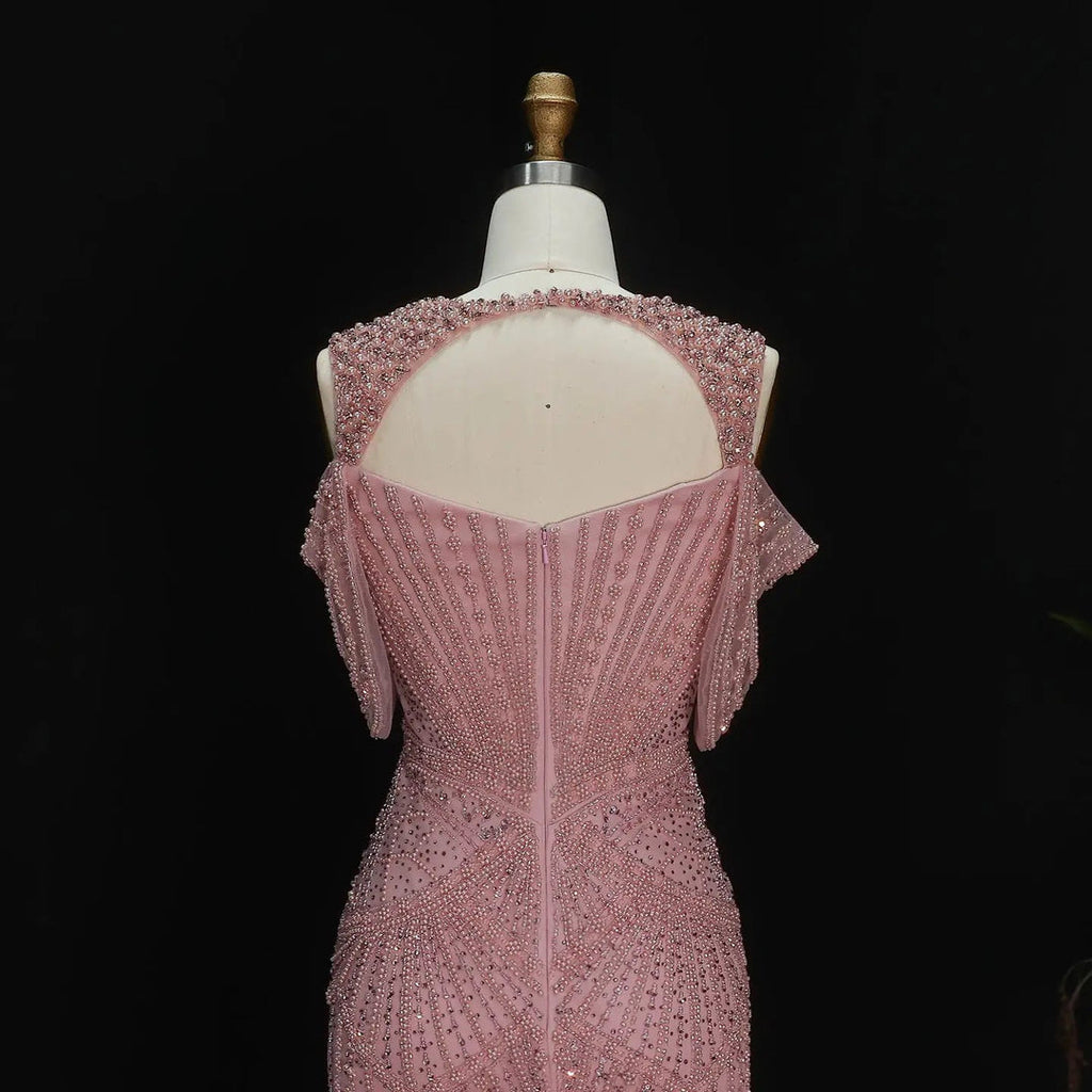 Glamorous Pink Champagne Evening Dress