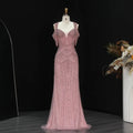 Glamorous Pink Champagne Evening Dress