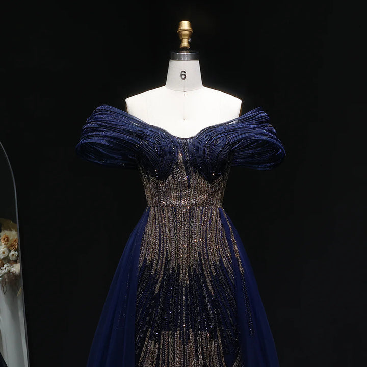 Luxury Crystal-Beaded Evening Gown with Structured Corset