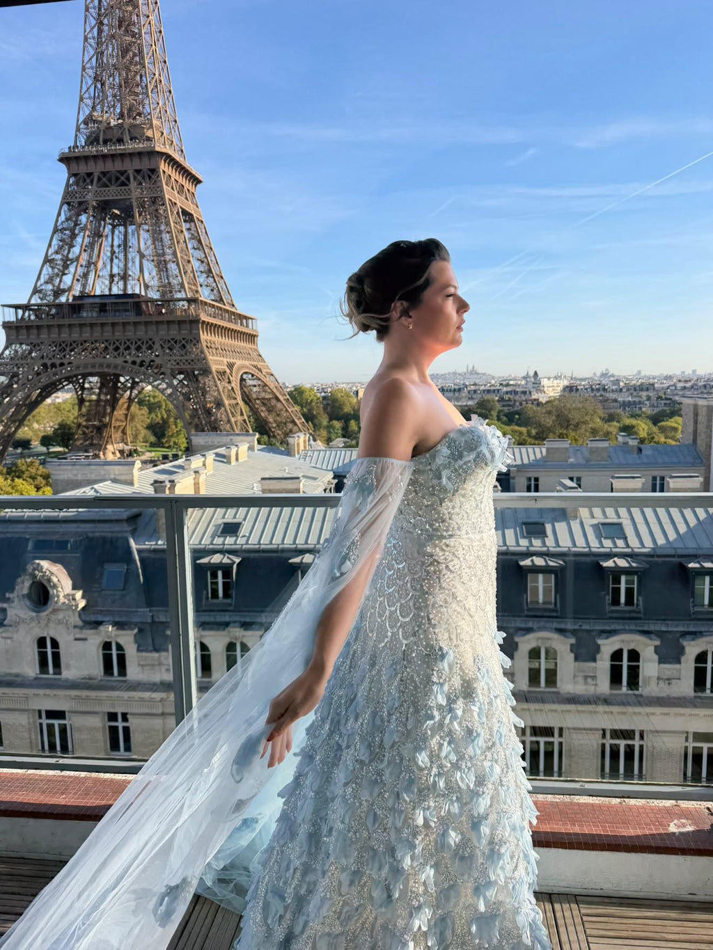 Luxury Blue Beaded Mermaid Evening Gown SB001